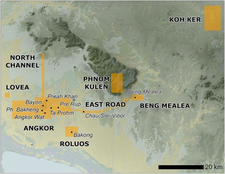 Location of Angkor in north-west Cambodia (taken from Evans et al. 2013).